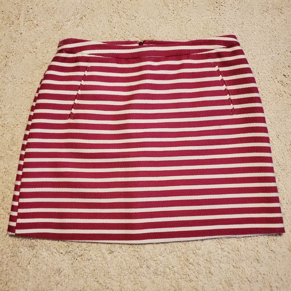 Halogen Hot Pink & White Horizontal  Stripe Skirt Size 14